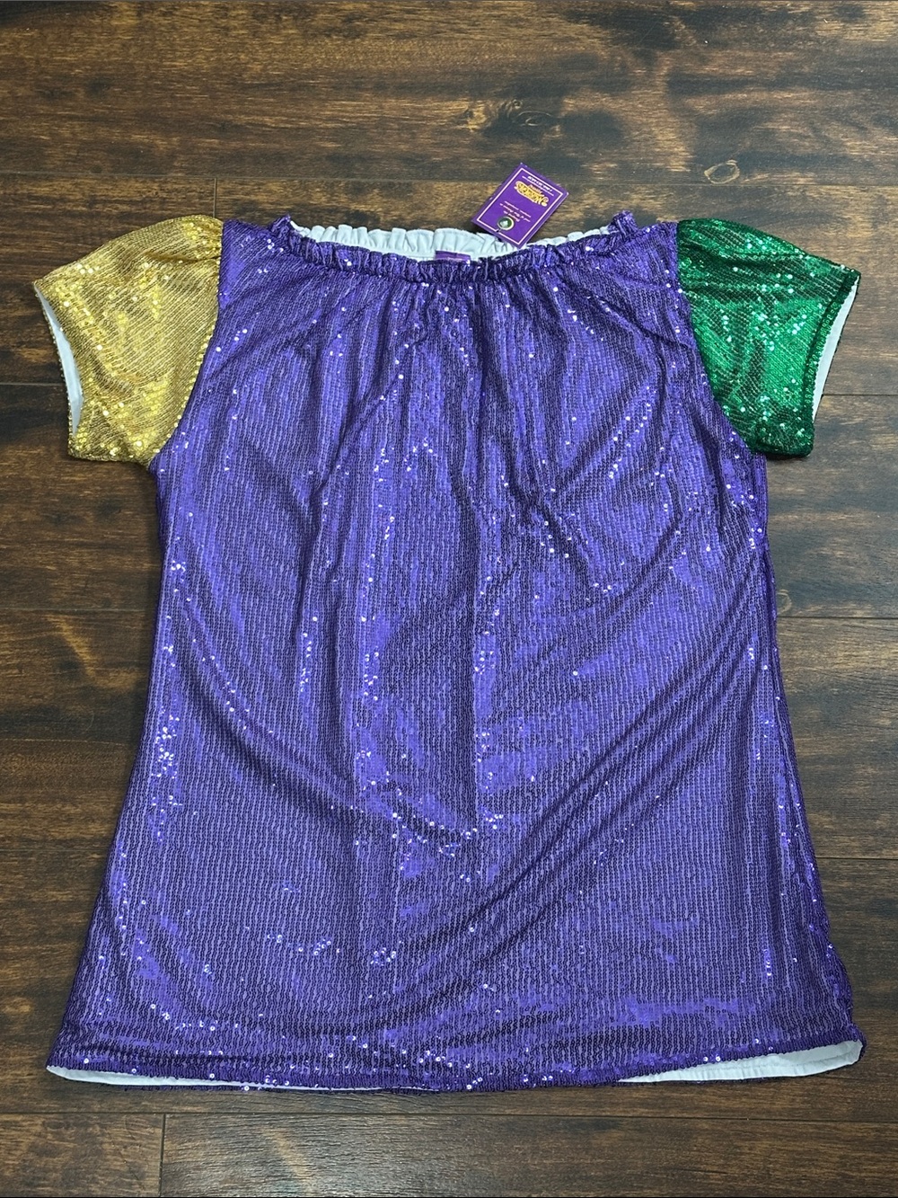✨Mardi Gras Sequin Top Purple Green Gold L/XL NWT Halloween Costume
